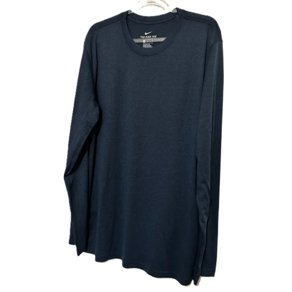 Nike Sportswear Mens Athletic Fit Long Sleeve T-Shirt Navy Blue Medium